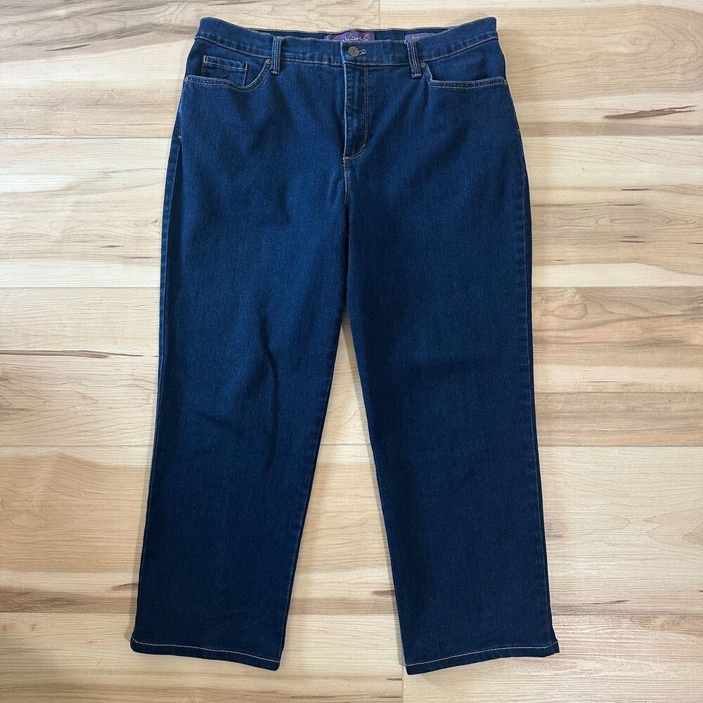 Gloria Vanderbilt Womens Classic Amanda High Rise Tapered Jean Dark Blue Size 16